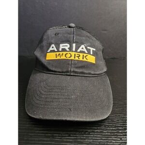 Ariat Work Trucker Hat Black Mesh Back Adjustable Snapback Baseball Cap